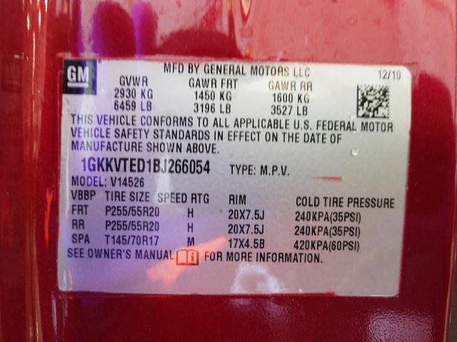 2011 GMC ACADIA DEN 1GKKVTED1BJ266054