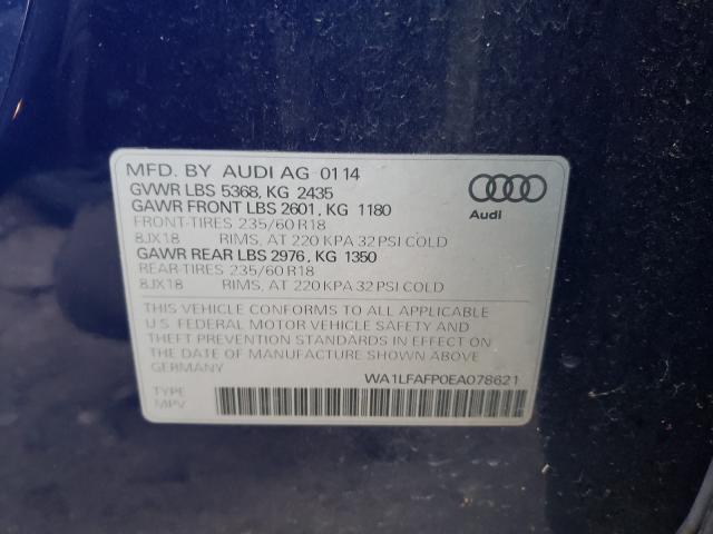 2014 AUDI Q5 PREMIUM WA1LFAFP0EA078621