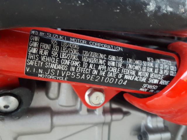 2014 SUZUKI SV650 JS1VP55A9E2100104