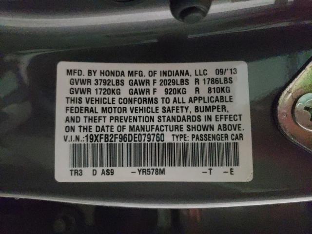 2013 HONDA CIVIC EXL 19XFB2F96DE079760