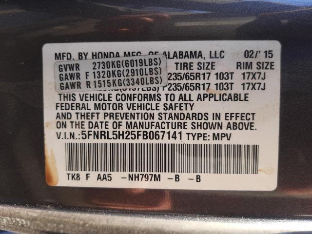 2015 HONDA ODYSSEY LX 5FNRL5H25FB067141