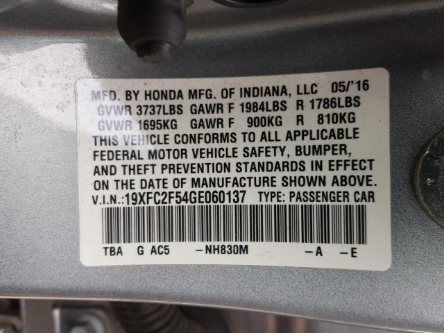 2016 HONDA CIVIC LX 19XFC2F54GE060137