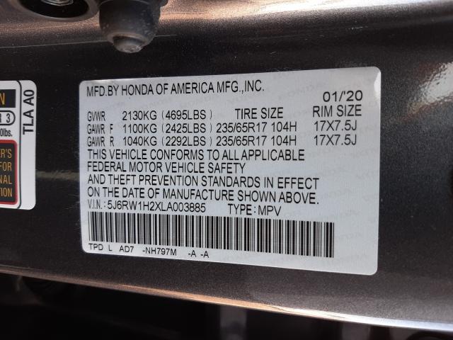 2020 HONDA CR-V LX 5J6RW1H2XLA003885