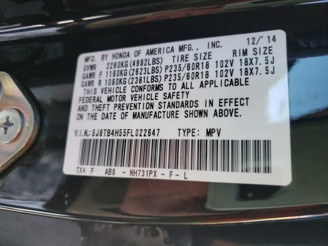 2015 ACURA RDX TECHNO 5J8TB4H55FL022647