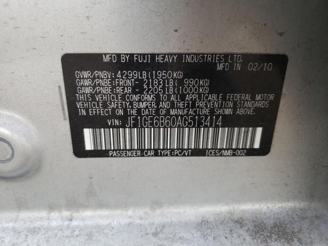 2010 SUBARU IMPREZA 2. JF1GE6B60AG513414