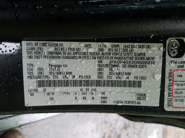 2016 FORD FIESTA ST 3FADP4GX3GM206210