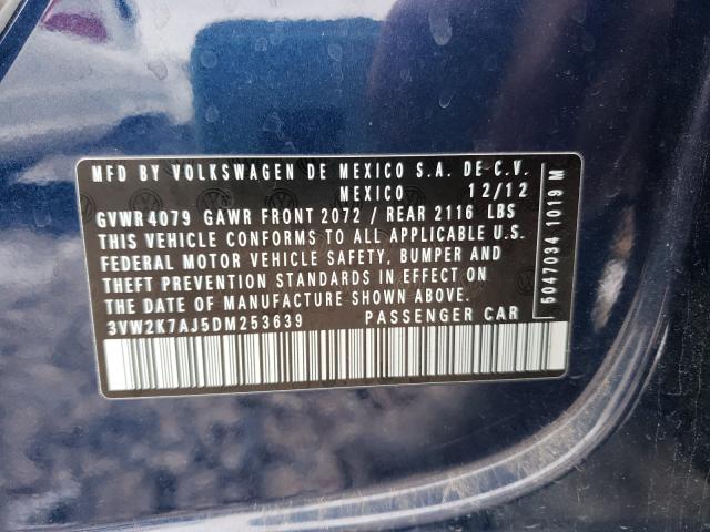 2013 VOLKSWAGEN JETTA 3VW2K7AJ5DM253639