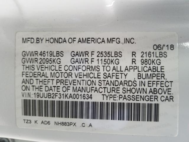 2019 ACURA TLX 19UUB2F31KA001634