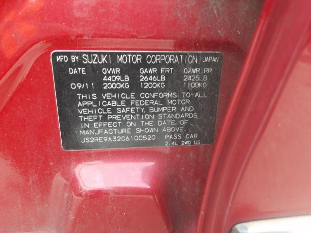 2012 SUZUKI KIZASHI SE JS2RE9A32C6100520