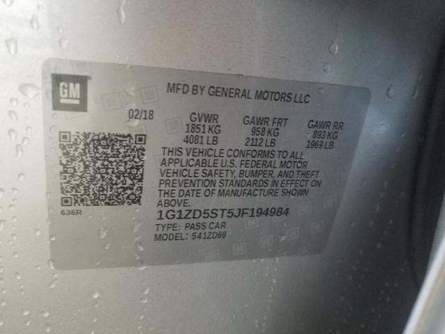 2018 CHEVROLET MALIBU LT 1G1ZD5ST5JF194984