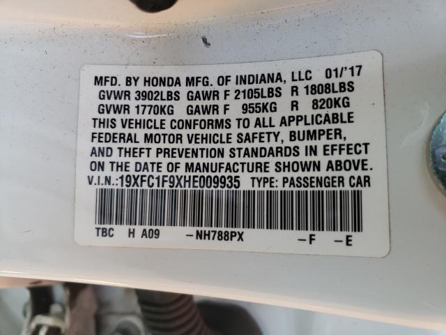 2017 HONDA CIVIC TOUR 19XFC1F9XHE009935