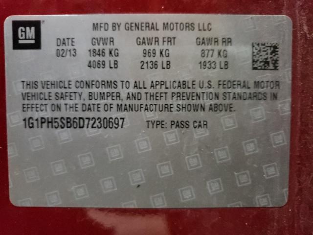 2013 CHEVROLET CRUZE ECO 1G1PH5SB6D7230697