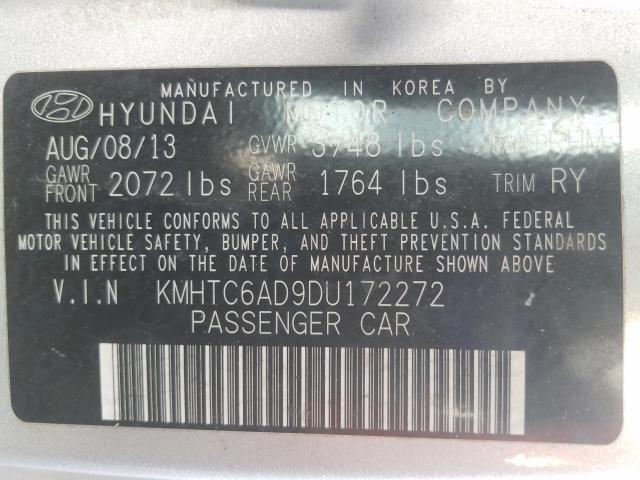 2013 HYUNDAI VELOSTER - KMHTC6AD9DU172272