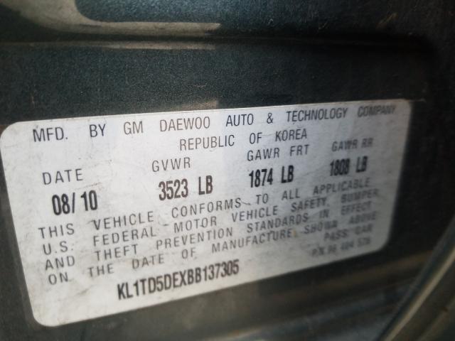 2011 CHEVROLET AVEO LS KL1TD5DEXBB137305