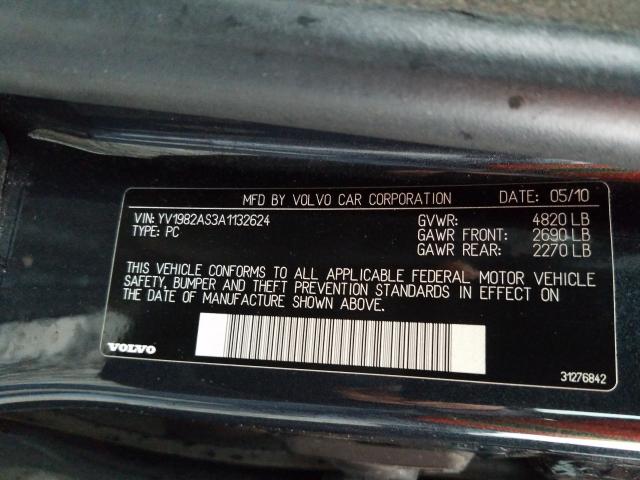2010 VOLVO S80 3.2 YV1982AS3A1132624