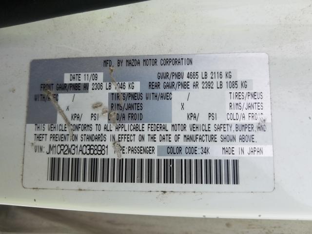 2010 MAZDA 5 JM1CR2W31A0368981