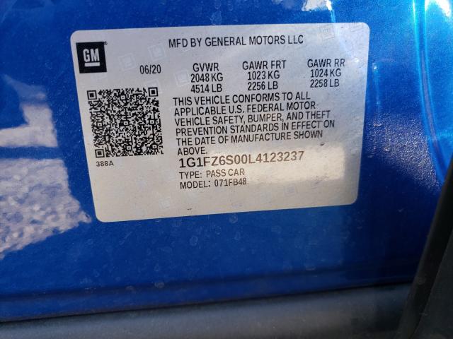 2020 CHEVROLET BOLT EV PR 1G1FZ6S00L4123237