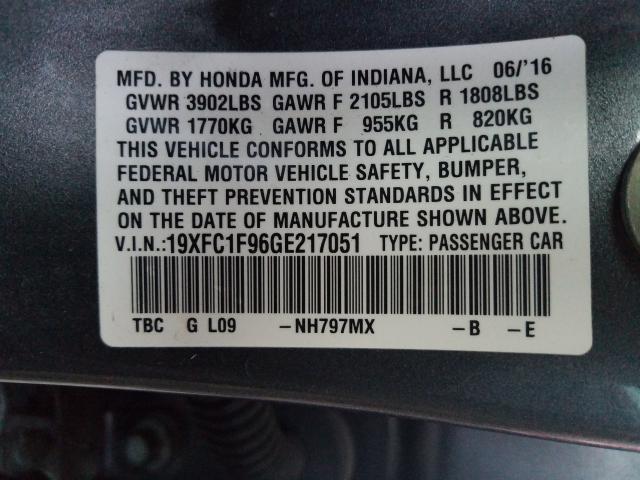 2016 HONDA CIVIC TOUR 19XFC1F96GE217051