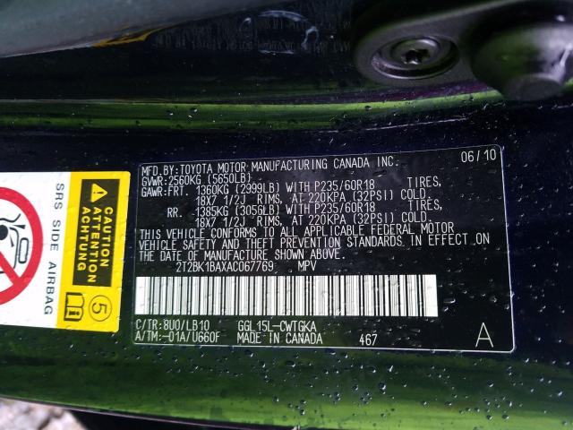 2010 LEXUS RX 350 2T2BK1BAXAC067769