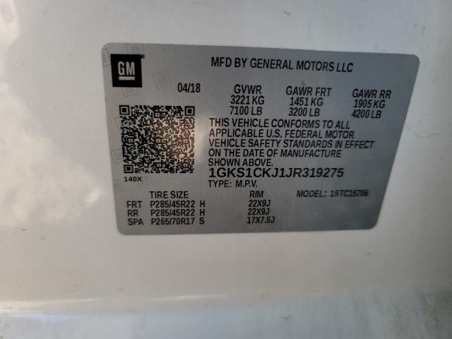 2018 GMC YUKON DENA 1GKS1CKJ1JR319275