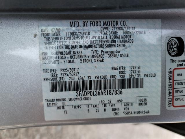2010 FORD FUSION HYB 3FADP0L36AR187836