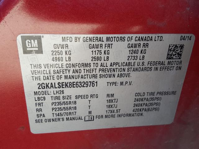 2014 GMC TERRAIN SL 2GKALSEK8E6329761