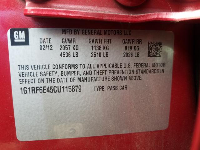 2012 CHEVROLET VOLT 1G1RF6E45CU115879