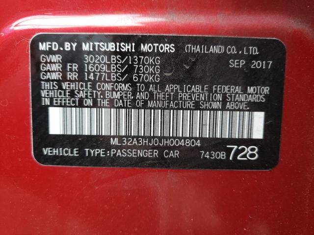 2018 MITSUBISHI MIRAGE ES ML32A3HJ0JH004804