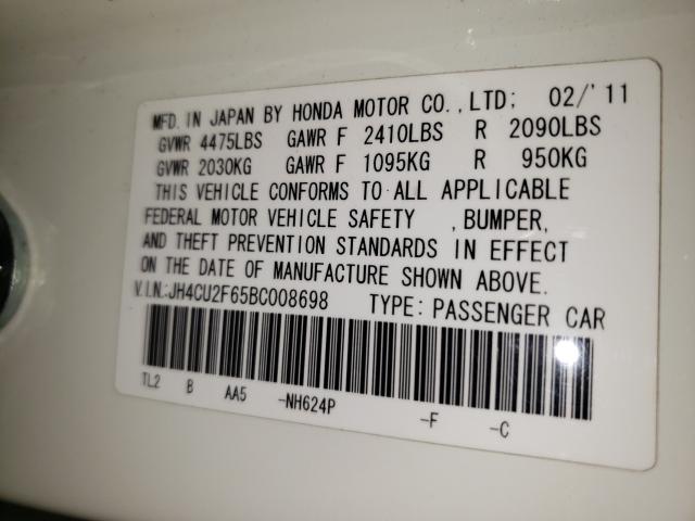 2011 ACURA TSX JH4CU2F65BC008698
