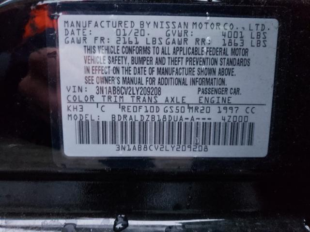 2020 NISSAN SENTRA SV 3N1AB8CV2LY209208