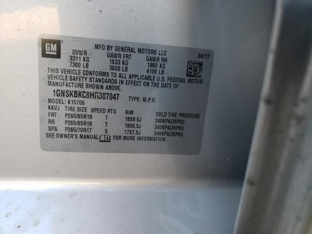 2017 CHEVROLET TAHOE K150 1GNSKBKC8HR307047