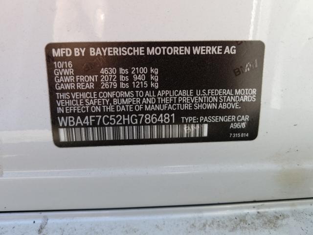 2017 BMW 430I GRAN WBA4F7C52HG786481