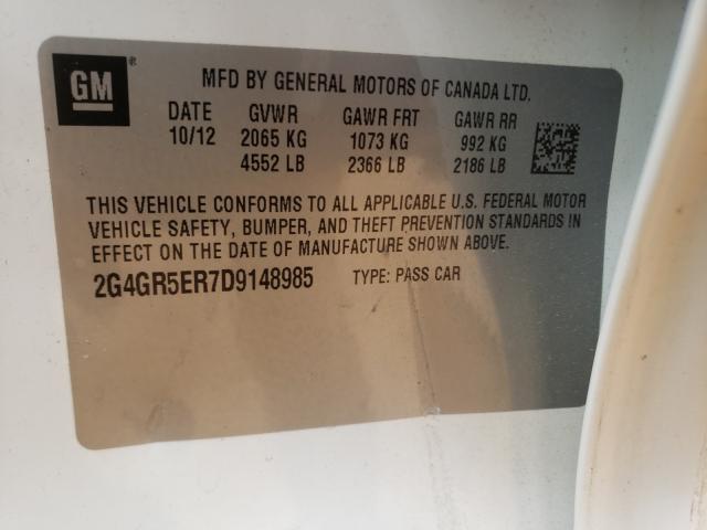 2013 BUICK REGAL 2G4GR5ER7D9148985