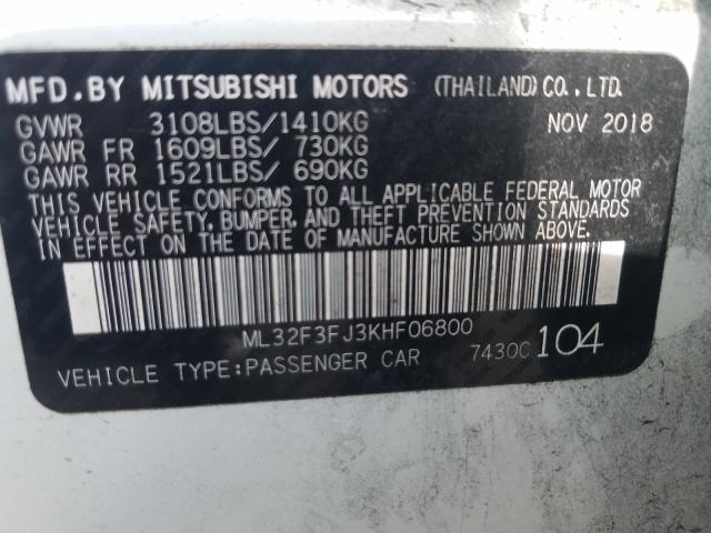 2019 MITSUBISHI MIRAGE G4 - ML32F3FJ3KHF06800