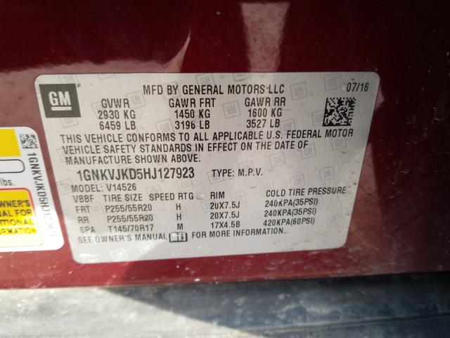 2017 CHEVROLET TRAVERSE P 1GNKVJKD5HJ127923