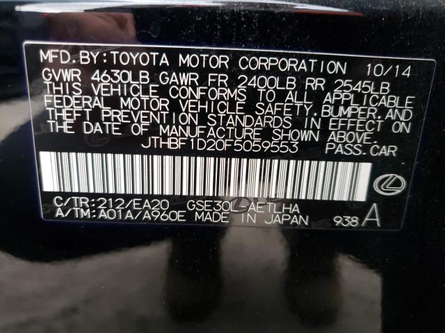 2015 LEXUS IS 250 JTHBF1D20F5059553