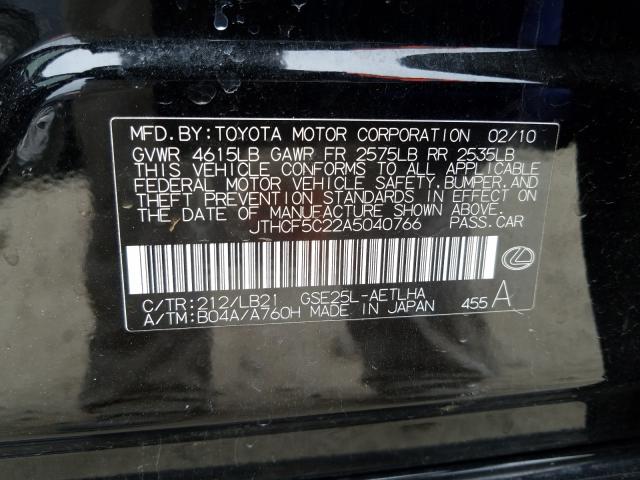2010 LEXUS IS 250 JTHCF5C22A5040766