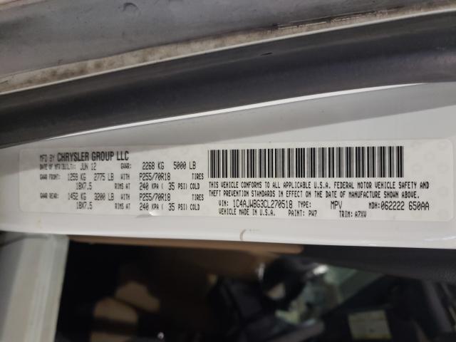 2012 JEEP WRANGLER 1C4AJWBG3CL270518