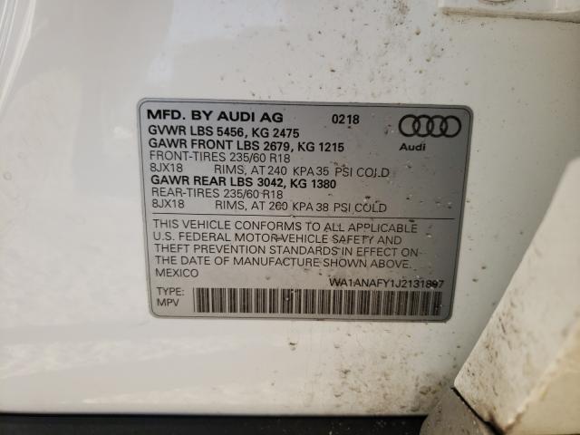 2018 AUDI Q5 PREMIUM WA1ANAFY1J2131897