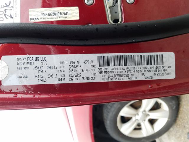 2017 JEEP COMPASS LA 1C4NJDEB8HD142511