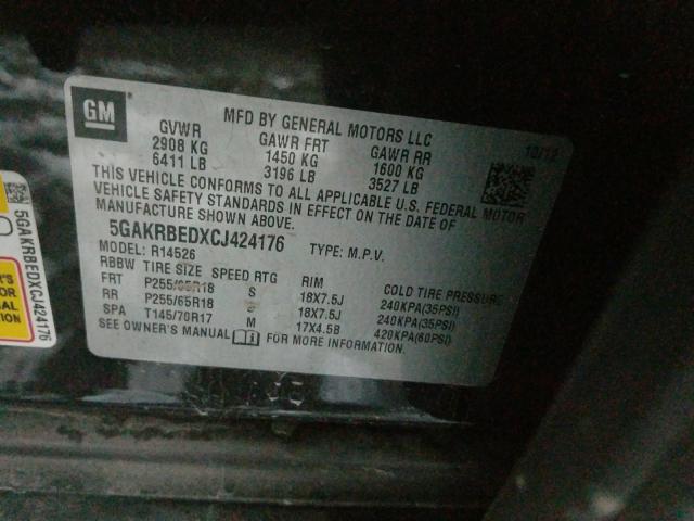 2012 BUICK ENCLAVE 5GAKRBEDXCJ424176