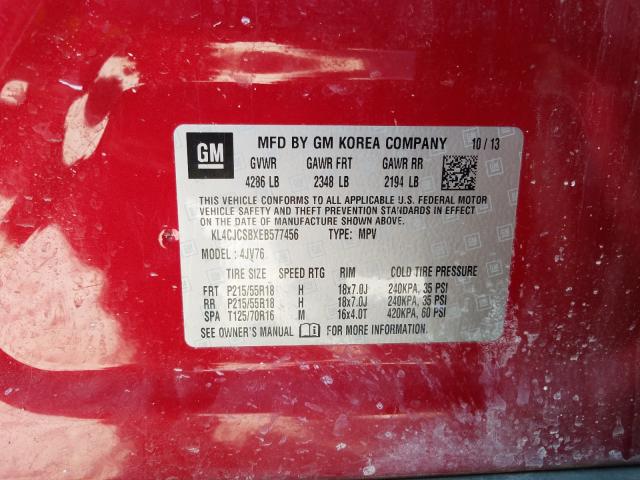 2014 BUICK ENCORE KL4CJCSBXEB577456