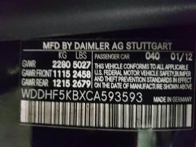 2012 MERCEDES-BENZ E 350 WDDHF5KBXCA593593