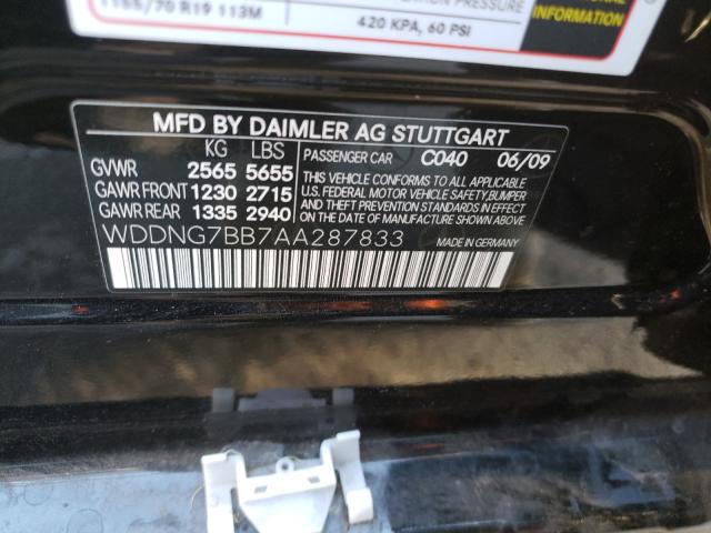 2010 MERCEDES-BENZ S 550 WDDNG7BB7AA287833