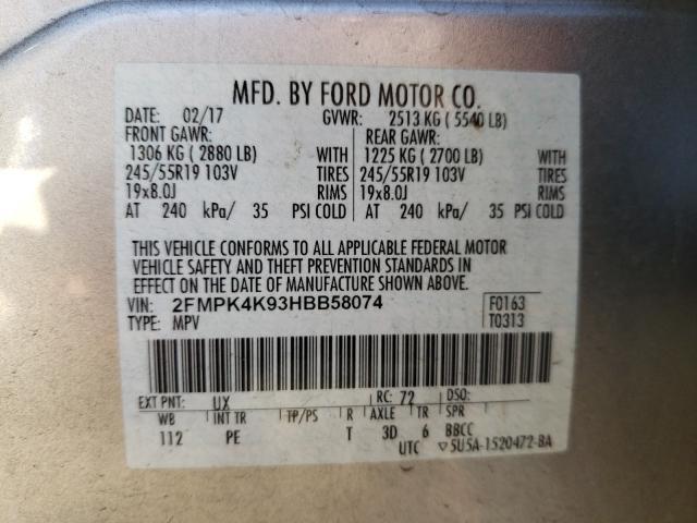 2017 FORD EDGE TITAN 2FMPK4K93HBB58074