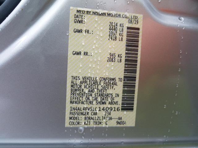 2020 NISSAN ALTIMA PLA 1N4AL4FV5LC140916