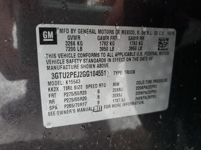 2016 GMC SIERRA K15 3GTU2PEJ2GG104551