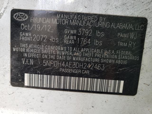2013 HYUNDAI ELANTRA GL 5NPDH4AE3DH242463