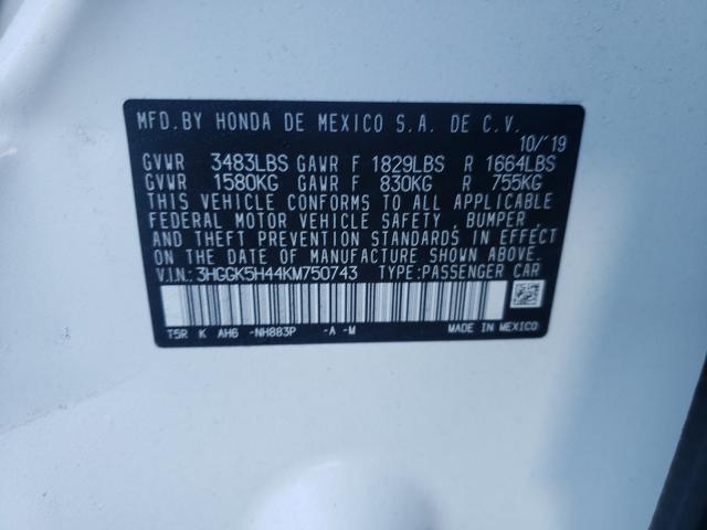 2019 HONDA FIT LX 3HGGK5H44KM750743
