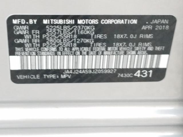 2018 MITSUBISHI OUTLANDER JA4J24A59JZ059927